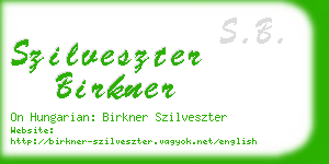 szilveszter birkner business card